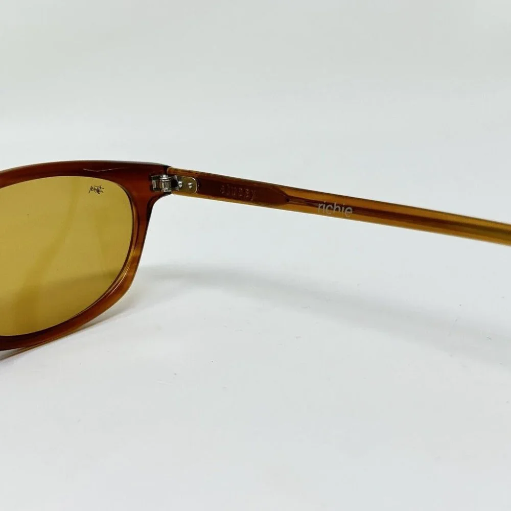 stussy eye gear Richie Sunglasses Tortoise Yellow Lenses Light Scratches - Picture 7 of 15